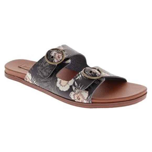Roxy Sandals Neena Floral Buckle Slides